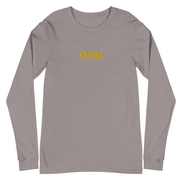 QSN Embroidered Unisex Long Sleeve Tee - Gold Logo