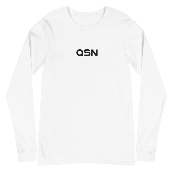 QSN Embroidered Unisex Long Sleeve Tee - Black Logo
