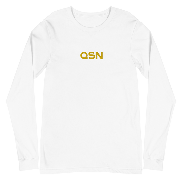 QSN Embroidered Unisex Long Sleeve Tee - Gold Logo