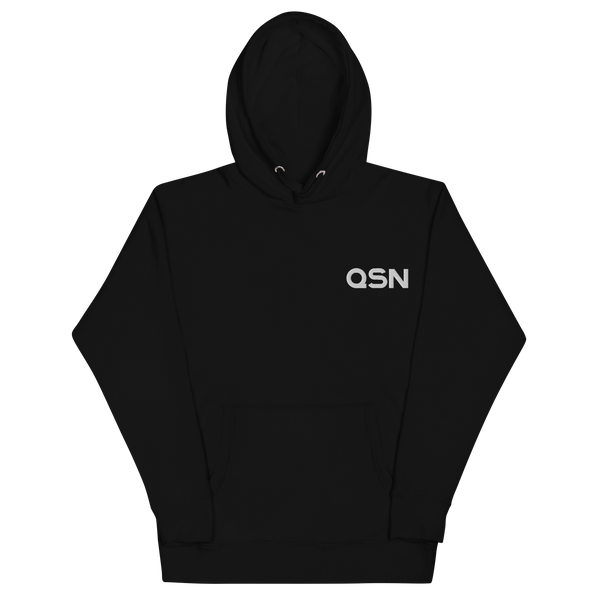 QSN Embroidered Premium Unisex Hoodie - White Logo