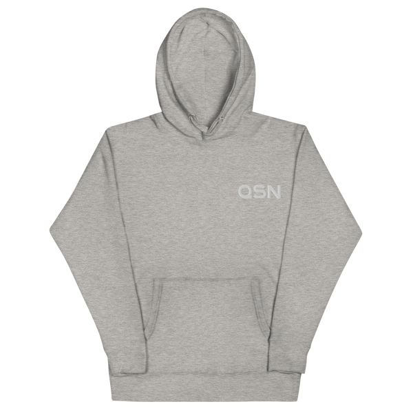 QSN Embroidered Premium Unisex Hoodie - White Logo