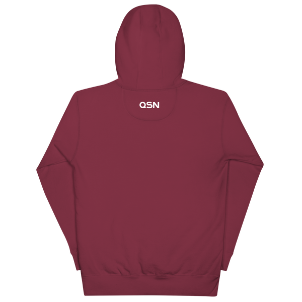QSN Embroidered Premium Unisex Hoodie - White Logo