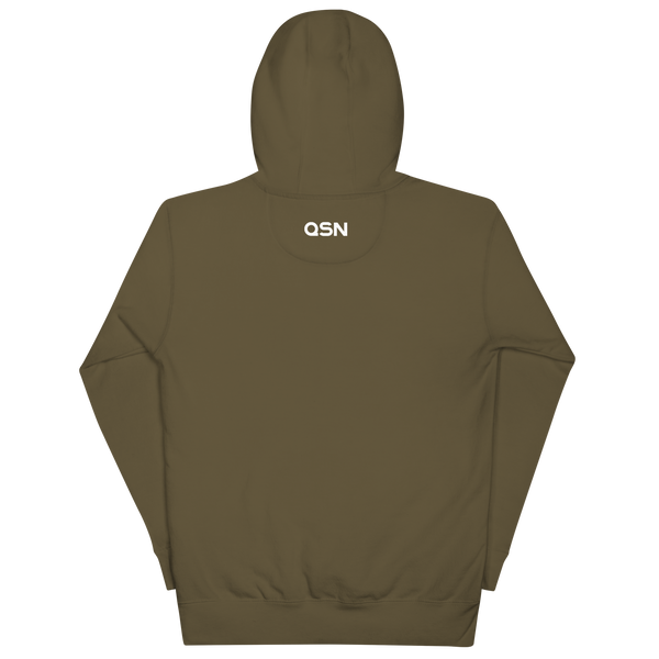 QSN Embroidered Premium Unisex Hoodie - White Logo