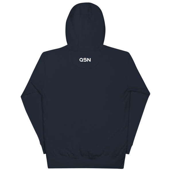 QSN Embroidered Premium Unisex Hoodie - White Logo