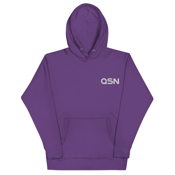 QSN Embroidered Premium Unisex Hoodie - White Logo