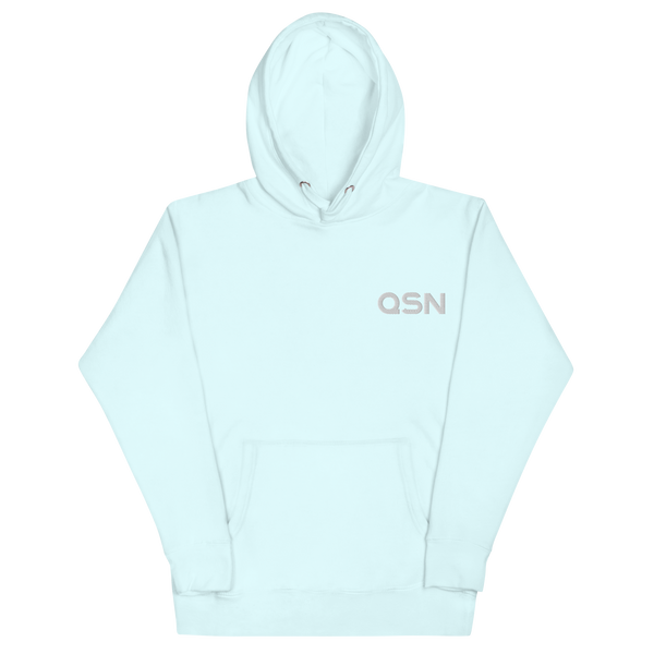 QSN Embroidered Premium Unisex Hoodie - White Logo