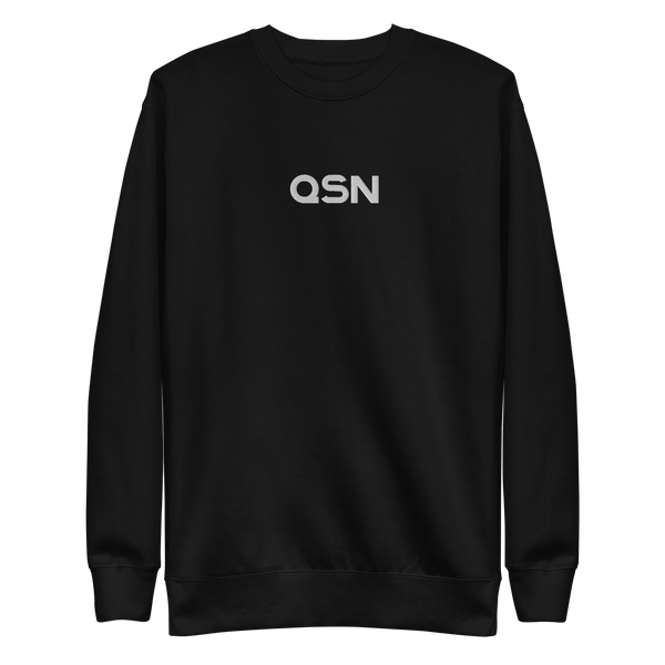 QSN Embroidered Unisex Premium Sweatshirt - White Logo