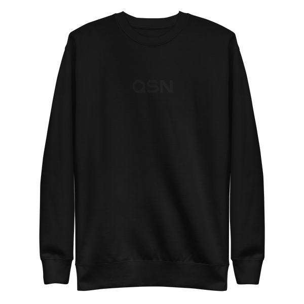 QSN Embroidered Unisex Premium Sweatshirt - Black Logo