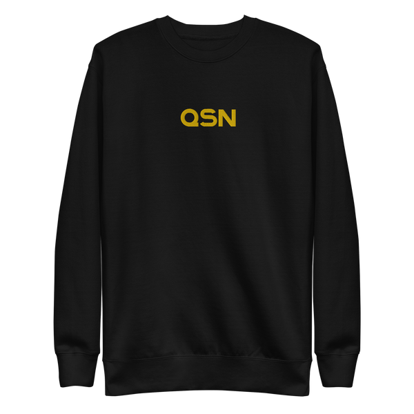 QSN Embroidered Unisex Premium Sweatshirt - Gold Logo