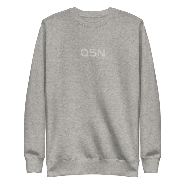QSN Embroidered Unisex Premium Sweatshirt - White Logo