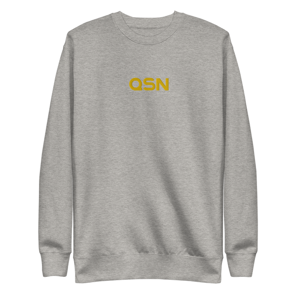 QSN Embroidered Unisex Premium Sweatshirt - Gold Logo