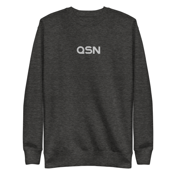 QSN Embroidered Unisex Premium Sweatshirt - White Logo