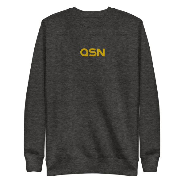 QSN Embroidered Unisex Premium Sweatshirt - Gold Logo