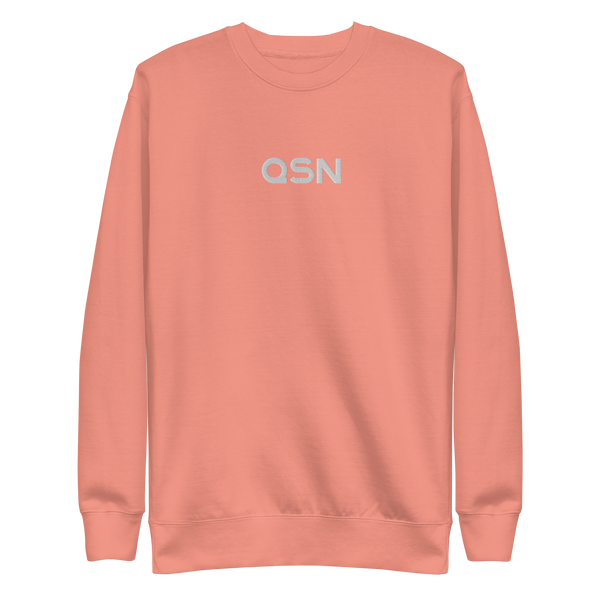 QSN Embroidered Unisex Premium Sweatshirt - White Logo