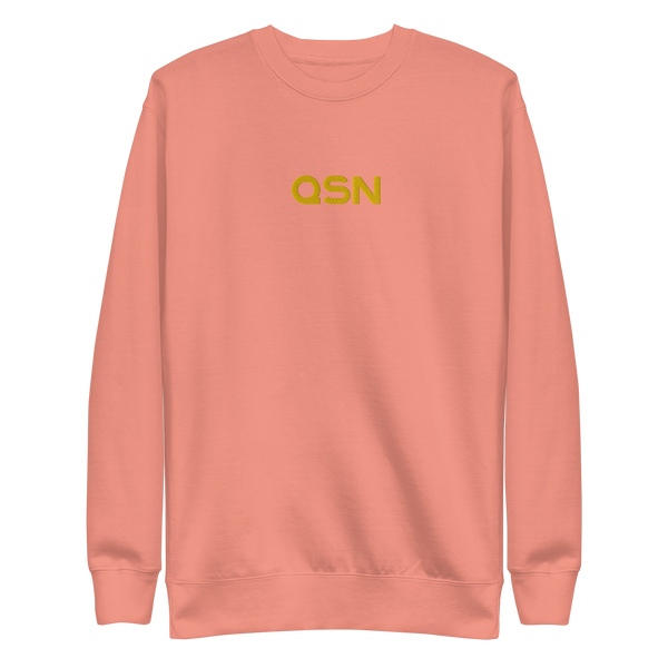 QSN Embroidered Unisex Premium Sweatshirt - Gold Logo