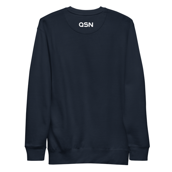 QSN Embroidered Unisex Premium Sweatshirt - White Logo