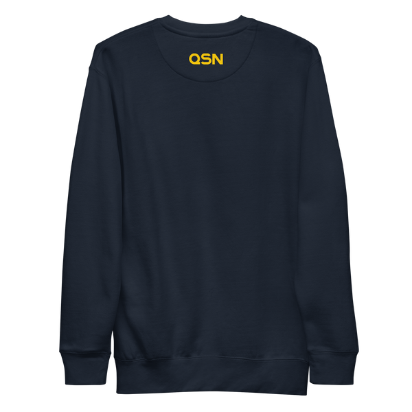 QSN Embroidered Unisex Premium Sweatshirt - Gold Logo