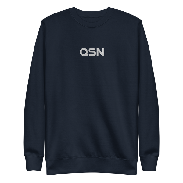QSN Embroidered Unisex Premium Sweatshirt - White Logo