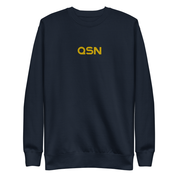 QSN Embroidered Unisex Premium Sweatshirt - Gold Logo