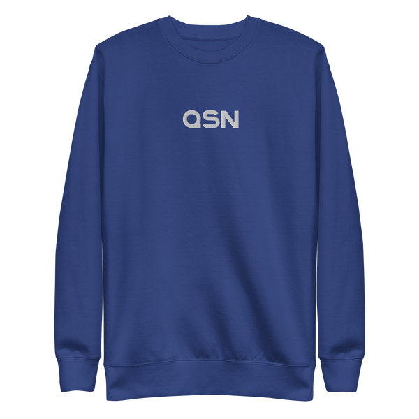 QSN Embroidered Unisex Premium Sweatshirt - White Logo