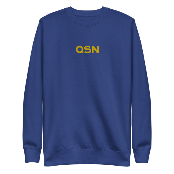 QSN Embroidered Unisex Premium Sweatshirt - Gold Logo