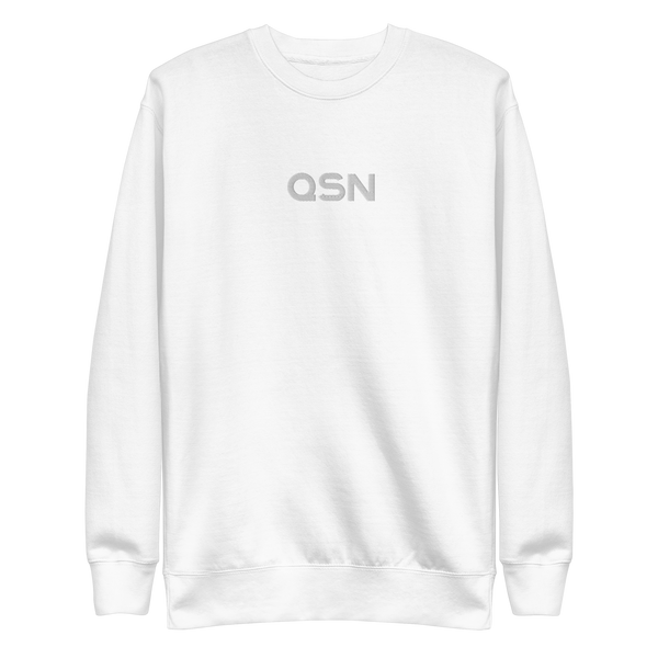 QSN Embroidered Unisex Premium Sweatshirt - White Logo