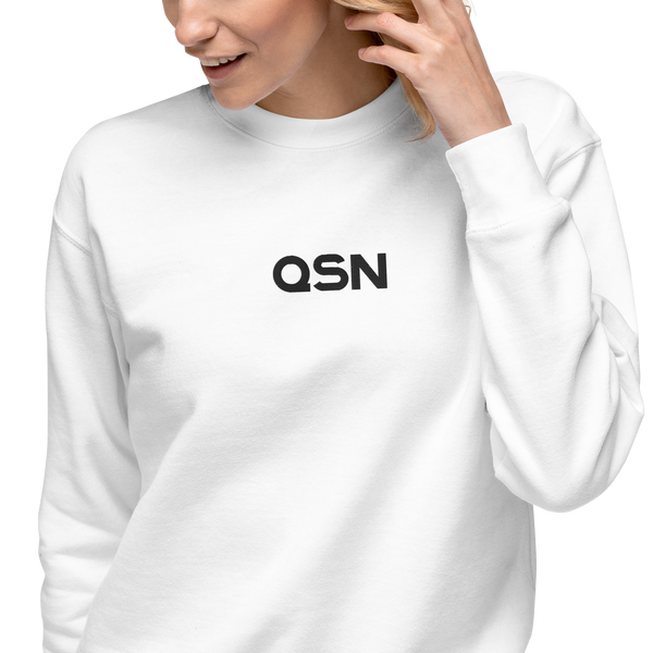 QSN Embroidered Unisex Premium Sweatshirt - Black Logo
