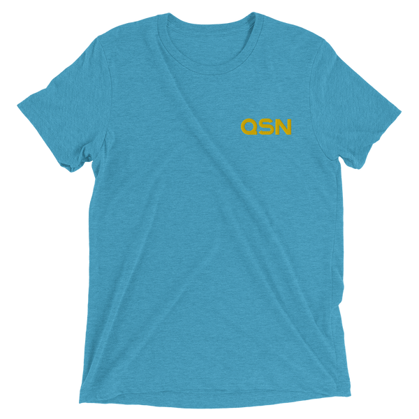 QSN Embroidered Tri-Blend Short Sleeve Shirt - Gold Logo