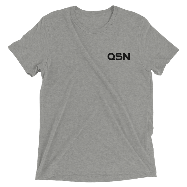 QSN Embroidered Tri-Blend Short Sleeve Shirt - Black Logo