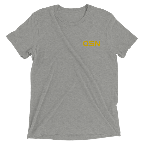 QSN Embroidered Tri-Blend Short Sleeve Shirt - Gold Logo
