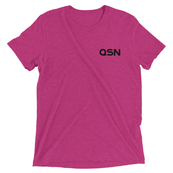 QSN Embroidered Tri-Blend Short Sleeve Shirt - Black Logo