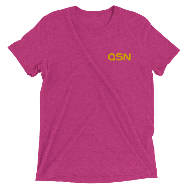 QSN Embroidered Tri-Blend Short Sleeve Shirt - Gold Logo