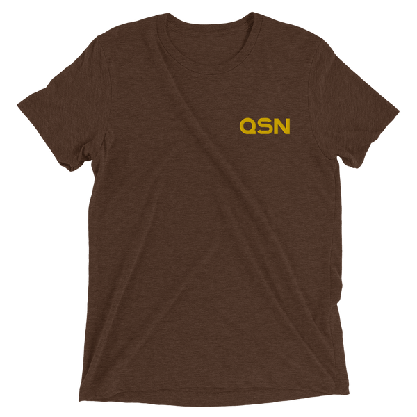 QSN Embroidered Tri-Blend Short Sleeve Shirt - Gold Logo