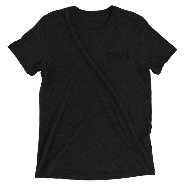 QSN Embroidered Tri-Blend Short Sleeve Shirt - Black Logo