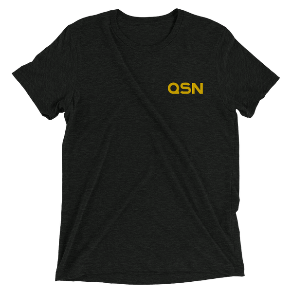 QSN Embroidered Tri-Blend Short Sleeve Shirt - Gold Logo