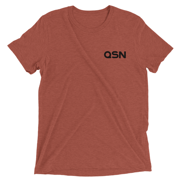 QSN Embroidered Tri-Blend Short Sleeve Shirt - Black Logo