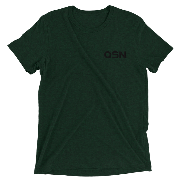 QSN Embroidered Tri-Blend Short Sleeve Shirt - Black Logo