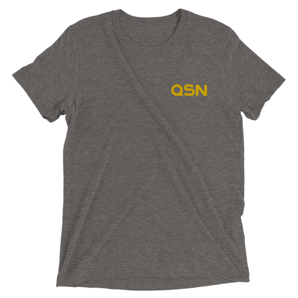 QSN Embroidered Tri-Blend Short Sleeve Shirt - Gold Logo