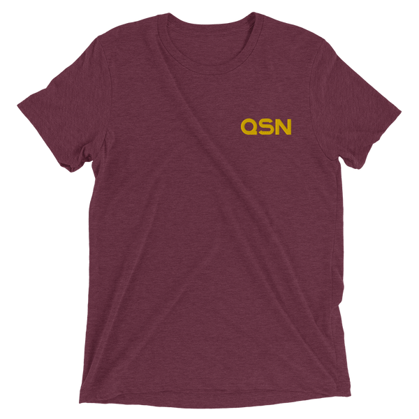 QSN Embroidered Tri-Blend Short Sleeve Shirt - Gold Logo