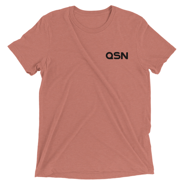 QSN Embroidered Tri-Blend Short Sleeve Shirt - Black Logo