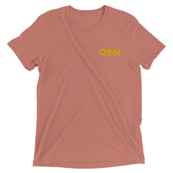 QSN Embroidered Tri-Blend Short Sleeve Shirt - Gold Logo