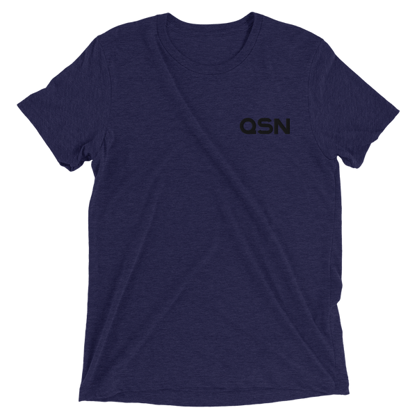 QSN Embroidered Tri-Blend Short Sleeve Shirt - Black Logo