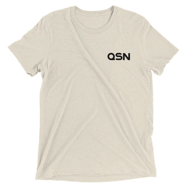 QSN Embroidered Tri-Blend Short Sleeve Shirt - Black Logo