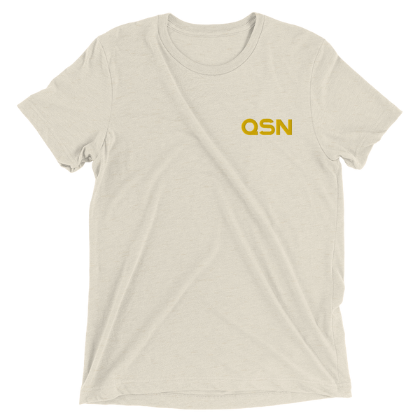 QSN Embroidered Tri-Blend Short Sleeve Shirt - Gold Logo