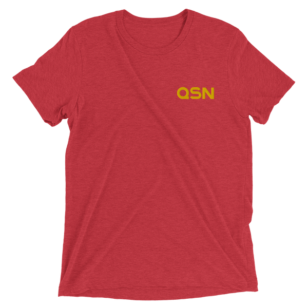 QSN Embroidered Tri-Blend Short Sleeve Shirt - Gold Logo