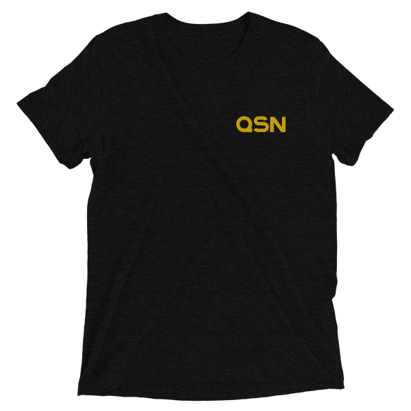 QSN Embroidered Tri-Blend Short Sleeve Shirt - Gold Logo