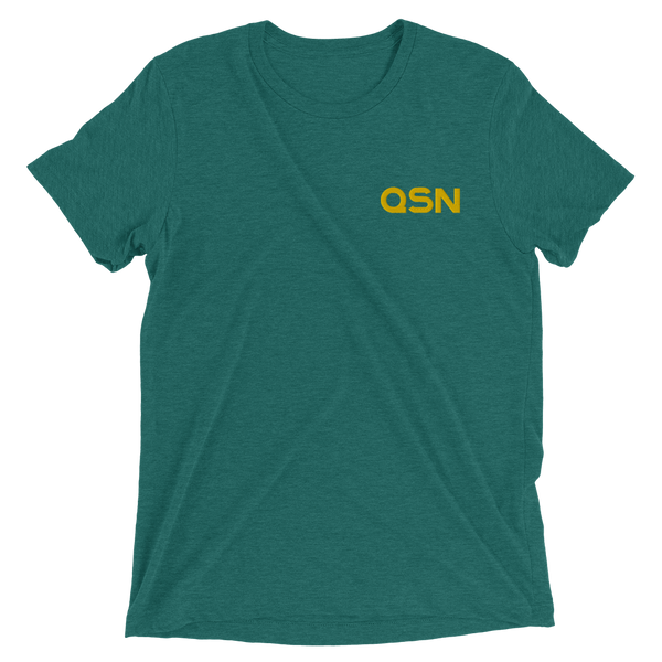 QSN Embroidered Tri-Blend Short Sleeve Shirt - Gold Logo