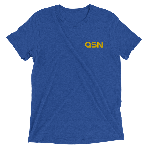QSN Embroidered Tri-Blend Short Sleeve Shirt - Gold Logo