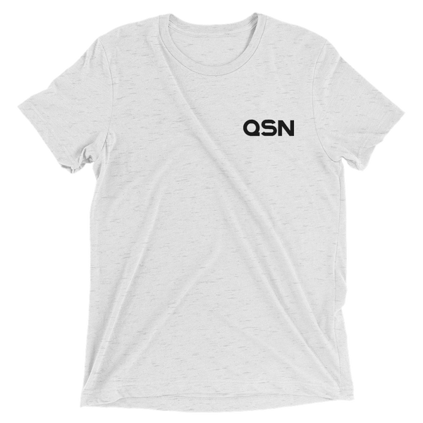 QSN Embroidered Tri-Blend Short Sleeve Shirt - Black Logo