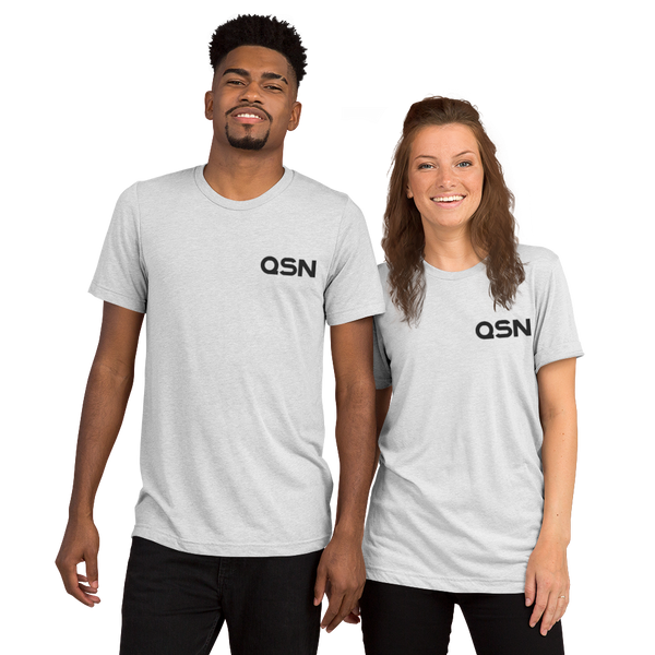 QSN Embroidered Tri-Blend Short Sleeve Shirt - Black Logo